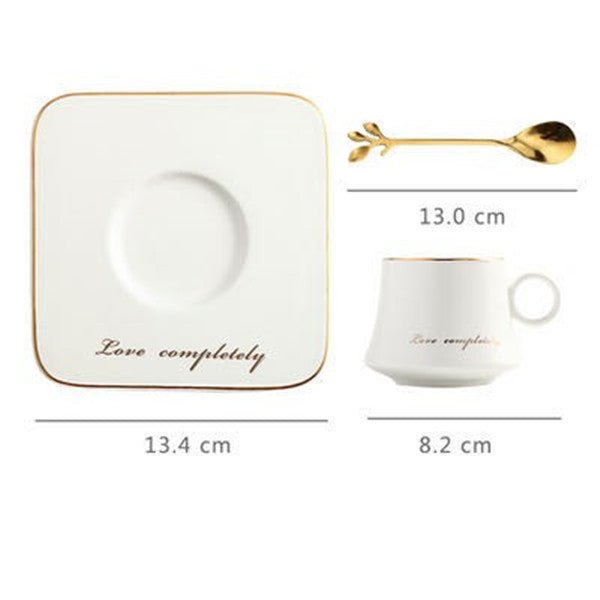 European Style Light Luxury Gold Afternoon Tea Milk Juice Breakfast Cup Saucer Spoon Gift - Max&Mark Home Decor