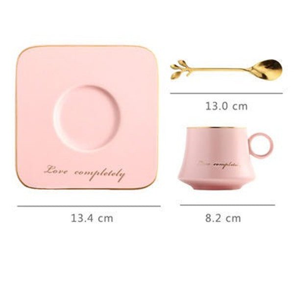 European Style Light Luxury Gold Afternoon Tea Milk Juice Breakfast Cup Saucer Spoon Gift - Max&Mark Home Decor