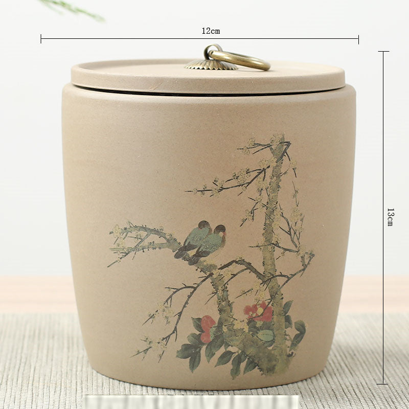 Pottery tea jar