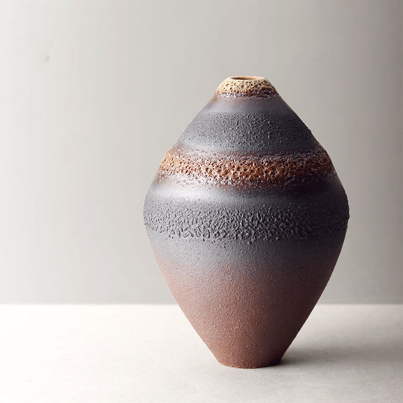 Japanese Style Handmade Ceramic Vase Stoneware Zen Flower Home Furnishings