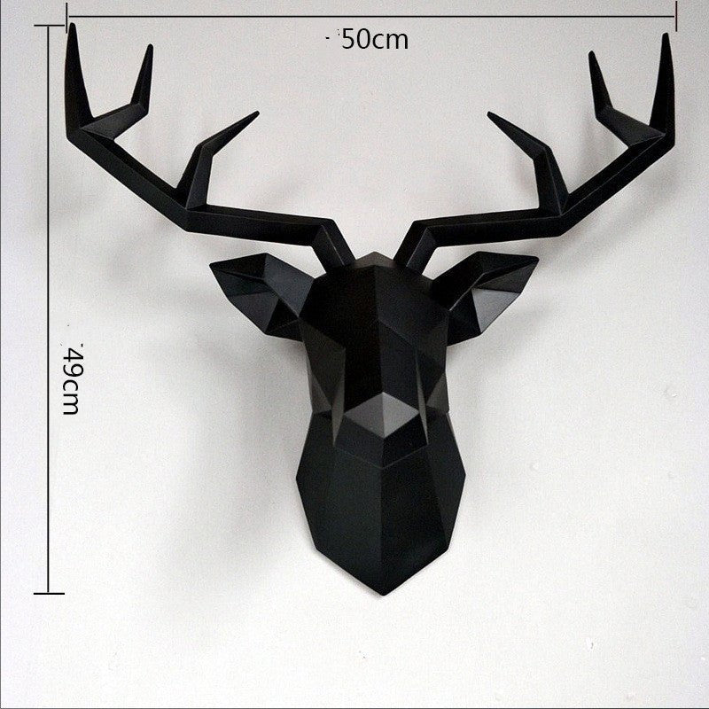 Family statue decoration accessories 34x28x14cm vintage antelope head sculpture abstract room wall decoration resin deer head statue - Max&Mark Home Decor