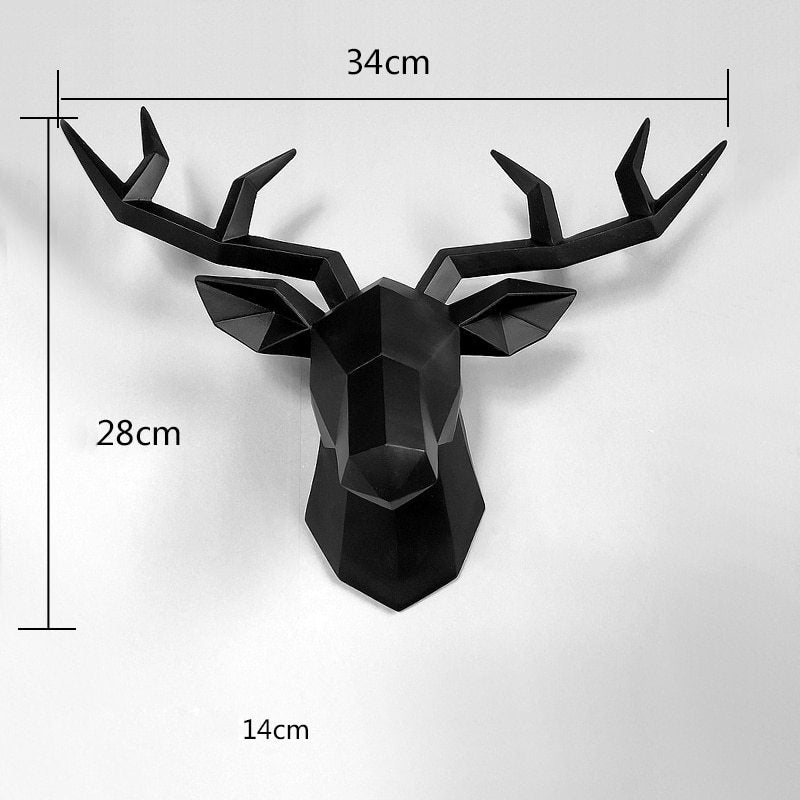 Family statue decoration accessories 34x28x14cm vintage antelope head sculpture abstract room wall decoration resin deer head statue - Max&Mark Home Decor