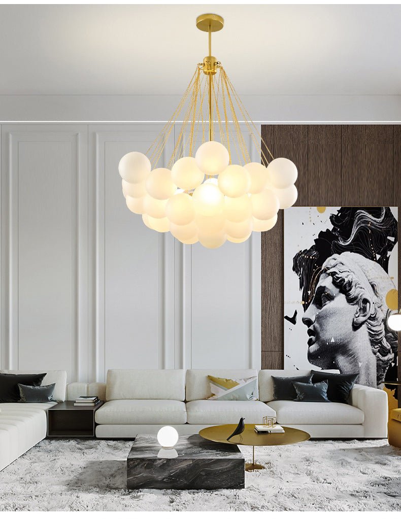 Fashionable White Bubble Glass Chandelier - Max&Mark Home Decor