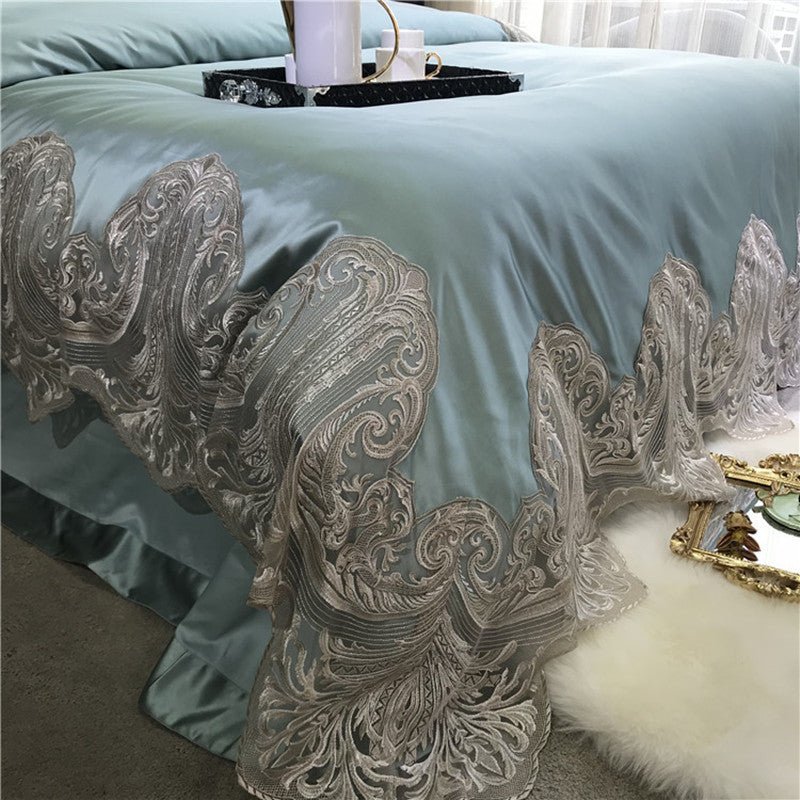 Four - Piece Cotton Bed Linen With Lace - Max&Mark Home Decor