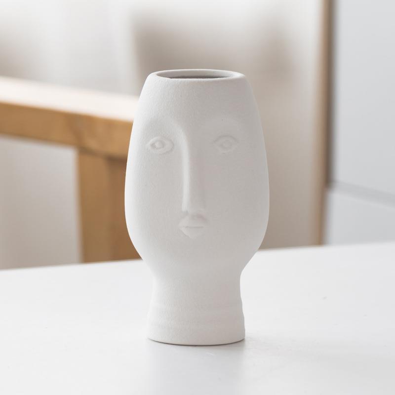 Frosted Abstract Human Art Head Ceramic Vase - Max&Mark Home Decor