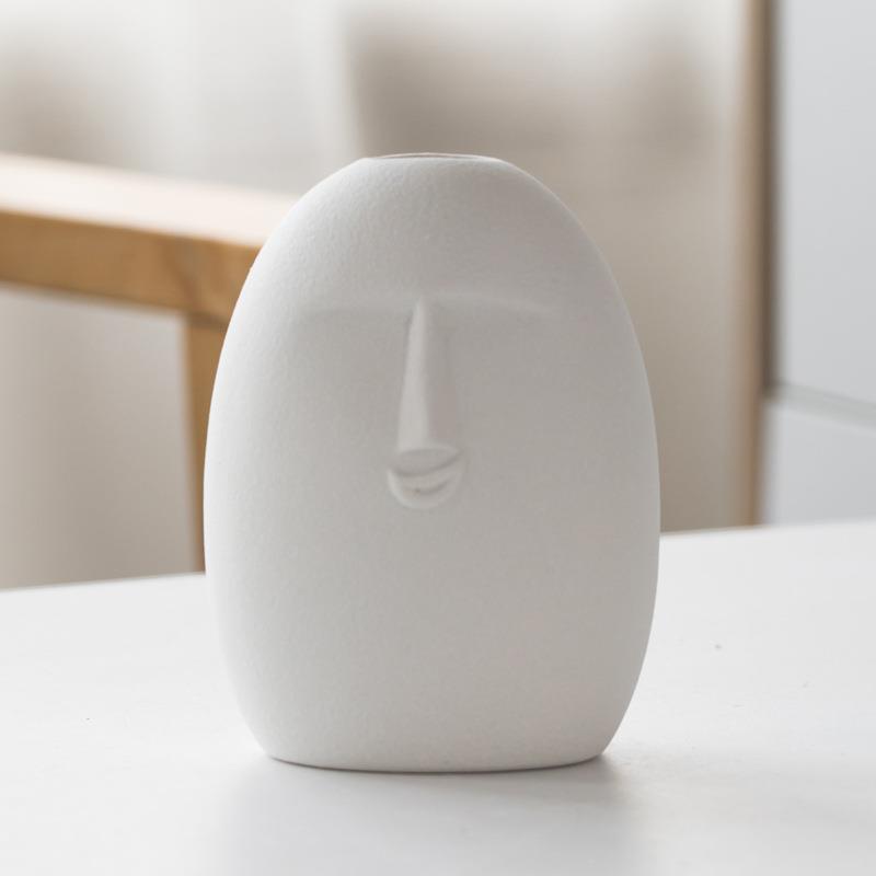 Frosted Abstract Human Art Head Ceramic Vase - Max&Mark Home Decor