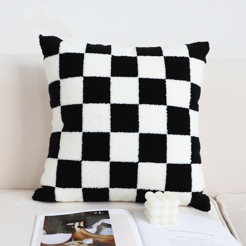 Geometric Checkerboard Throw Pillow And Abstract Patterns - Max&Mark Home Decor