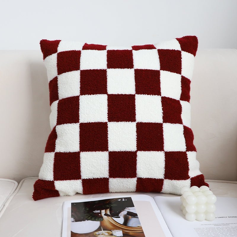 Geometric Checkerboard Throw Pillow And Abstract Patterns - Max&Mark Home Decor