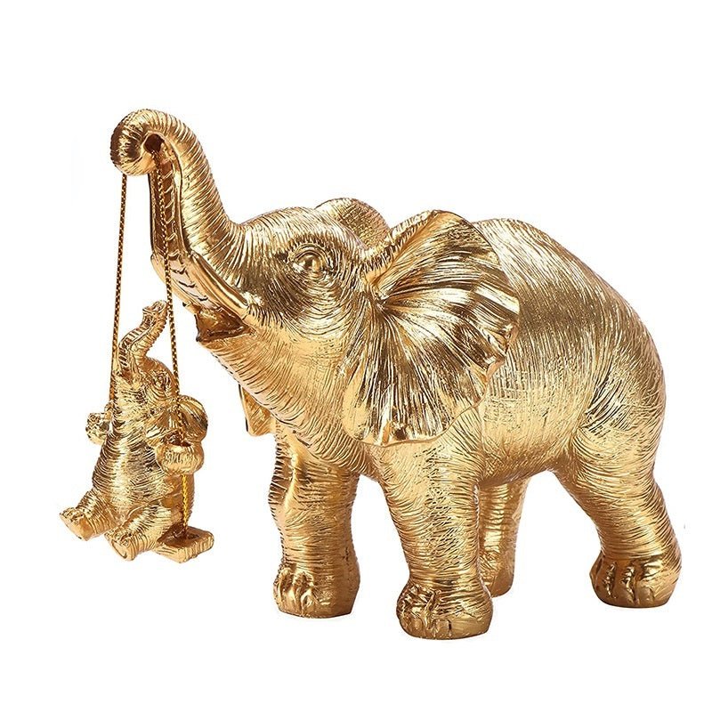 Gold Elephant Cradle Ornament Resin Home Decorations - Max&Mark Home Decor