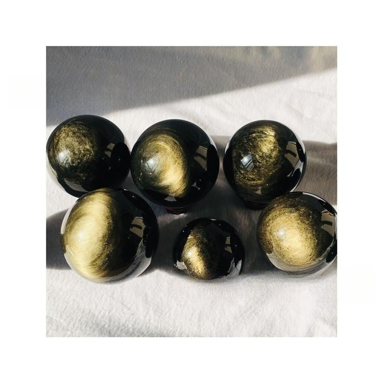 Gold Obsidian Crystal Ball - Max&Mark Home Decor