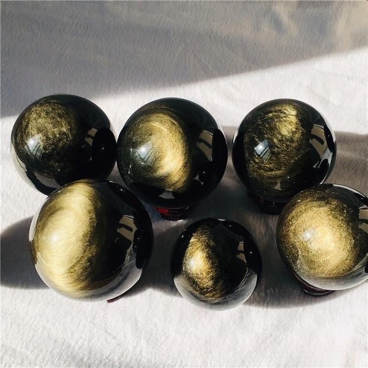 Gold Obsidian Crystal Ball - Max&Mark Home Decor