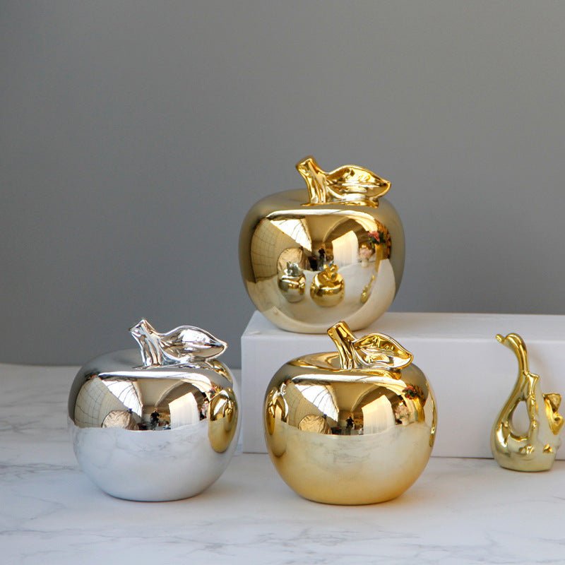 Gold - plated Apple Ceramic Ornaments Modern Minimalist Home Gifts - Max&Mark Home Decor