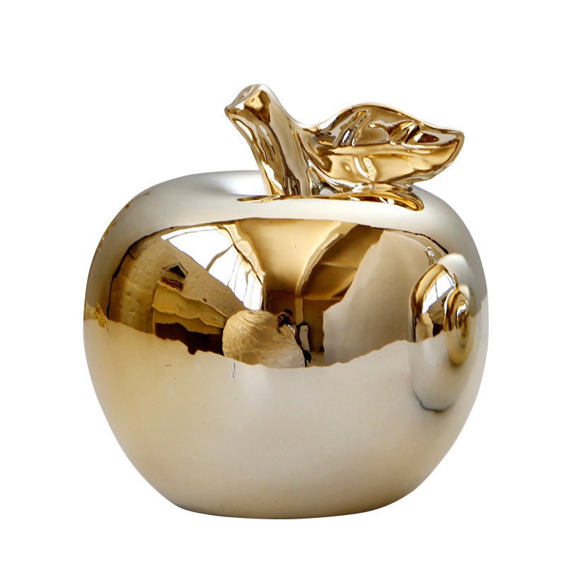 Gold - plated Apple Ceramic Ornaments Modern Minimalist Home Gifts - Max&Mark Home Decor