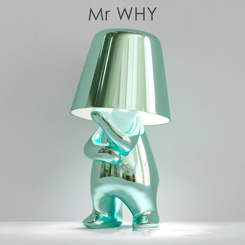 Golden Brothers Small Gold Statue Table Lamp - Light Luxury Cartoon Night Lamp - Max&Mark Home Decor