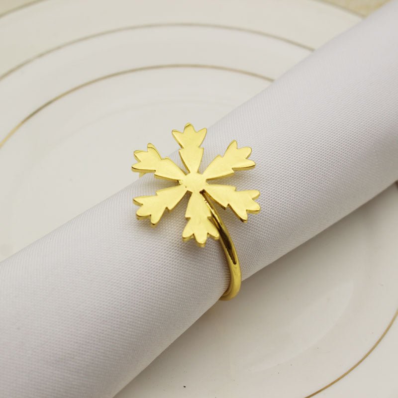 Golden Snowflake Napkin Ring - Max&Mark Home Decor
