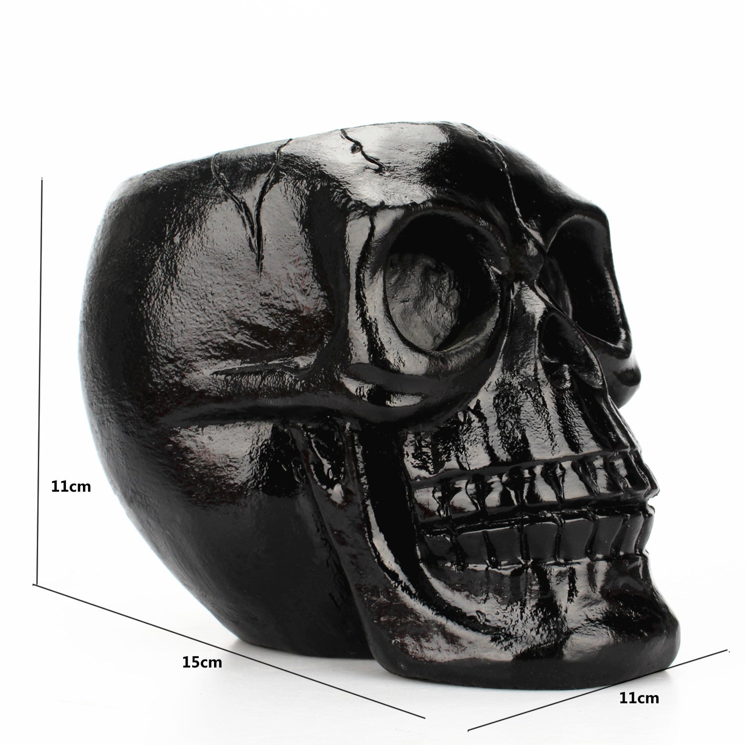 Gothic Elegance: Skull Sculpture Storage Container Pen Holder - Max&Mark Home Decor