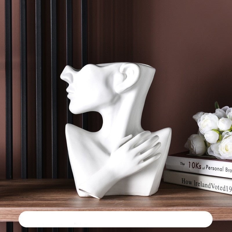 Half - Length Portrait Ceramic Flowerpot - Max&Mark Home Decor