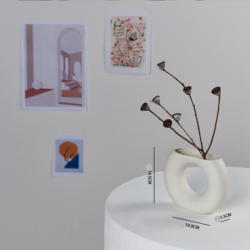 Half Moon Ceramic Flower Vases - Modern Desktop Decor - Max&Mark Home Decor