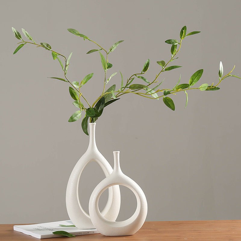 Handicraft decoration white ceramic vase - Max&Mark Home Decor