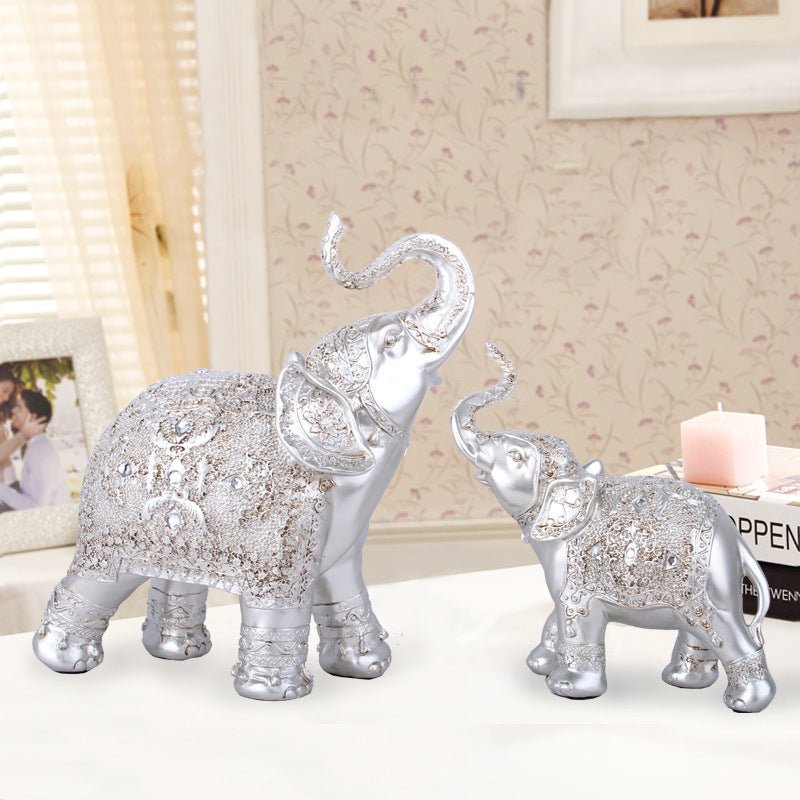 Handicraft Ornaments Thai Resin Mother And Child Elephant Home Decoration Furnishings - Max&Mark Home Decor