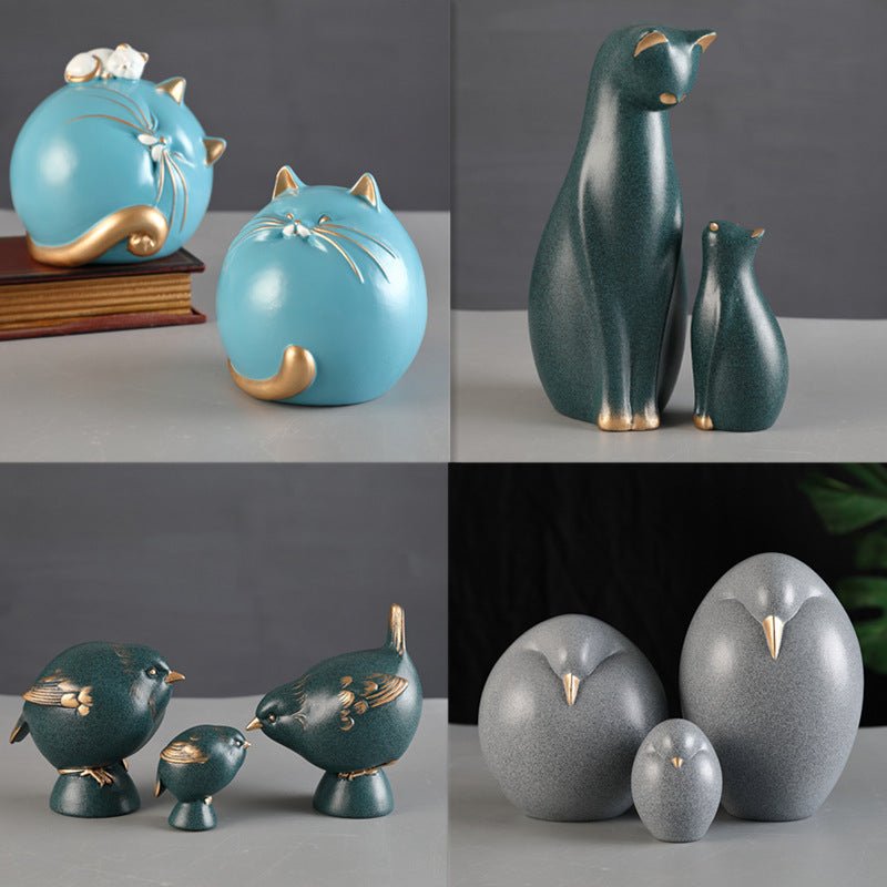 Handmade Porcelain Cat Ornaments - Max&Mark Home Decor