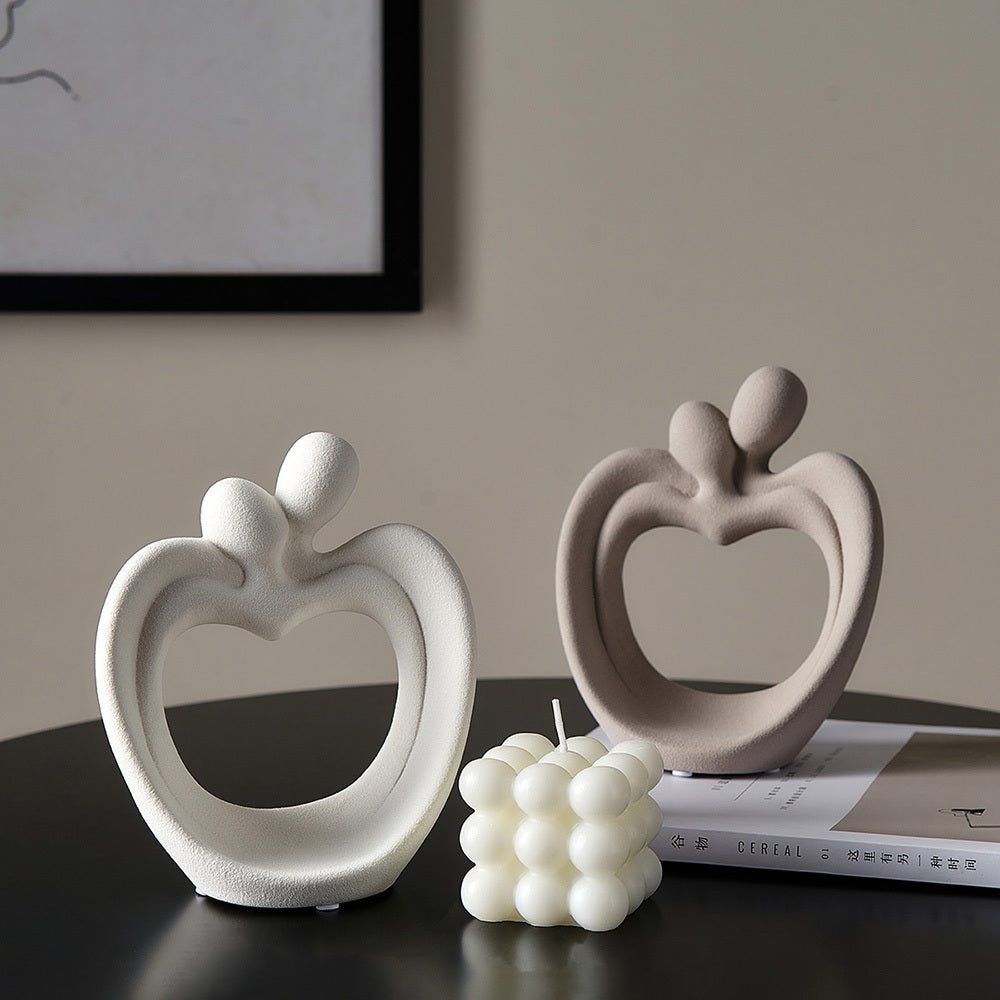 Heart - to - Heart Abstract Resin Sculpture - Modern Minimalist Light Luxury Décor - Max&Mark Home Decor