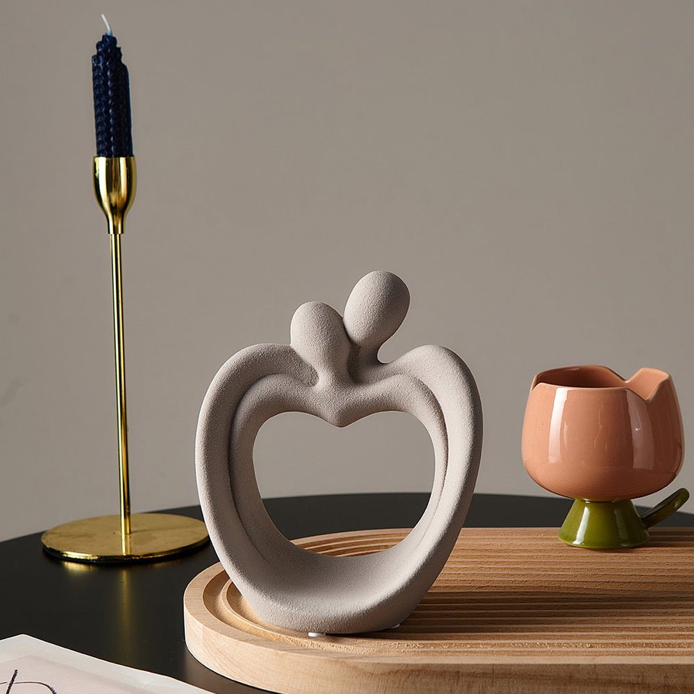 Heart - to - Heart Abstract Resin Sculpture - Modern Minimalist Light Luxury Décor - Max&Mark Home Decor